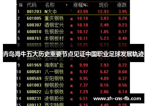 青岛海牛五大历史重要节点见证中国职业足球发展轨迹 青岛海牛五大历史重要节点见证中国职业足球发展轨迹